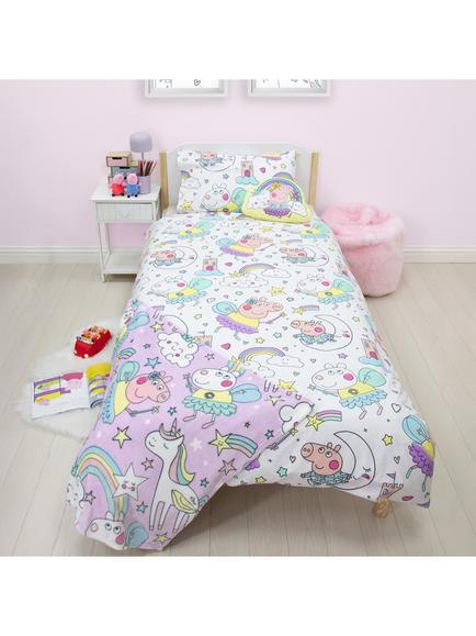 Peppa Pig Kids' Reversible Duvet Cover & Pillowcase Set, Single Set, Multi - view 2, Multi