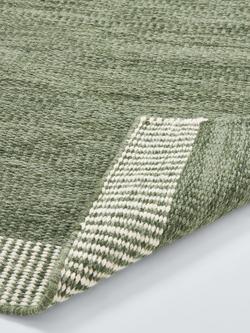 John Lewis Flatwoven Border Hand Woven Wool Rich Runner Rug, L240 x W70 cm - view 2, Bluestone