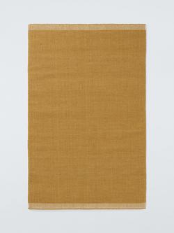 John Lewis Flatwoven Border Hand Woven Wool Rich Runner Rug, L240 x W70 cm, Ochre, Ochre