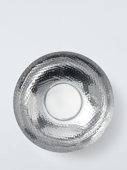 John Lewis Hammered Stainless Steel Bowl, 24cm, Silver - view 2, Silver Silver