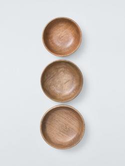 John Lewis Stacking Bowls, Set of 3, 12.5cm, FSC-Certified (Mango Wood) - view 2, Natural Natural