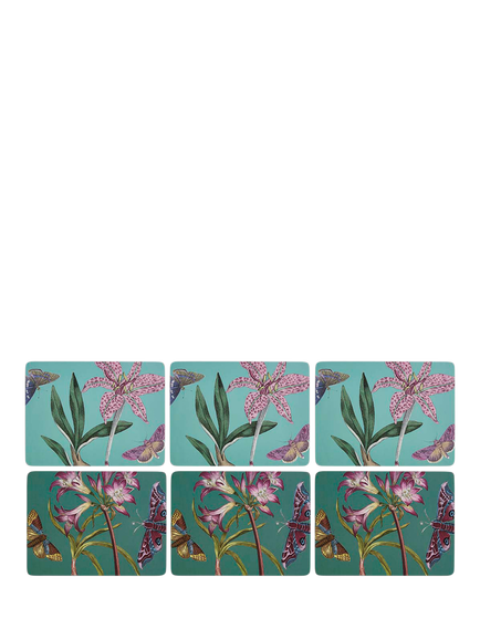 Pimpernel Botanic Garden Flora & Fauna Cork-Backed Placemat & Coaster, Set of 6 - view 2, Flora & Fauna