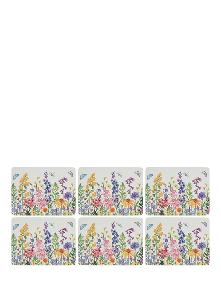 Pimpernel Wildflowers Cork-Backed Placemat & Coaster, Set of 6 - view 2, Wildflower