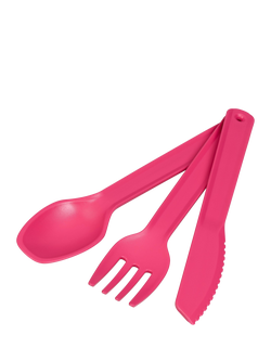 Tala Polypropylene Picnic Cutlery Set, 3 Piece, Pink, Pink