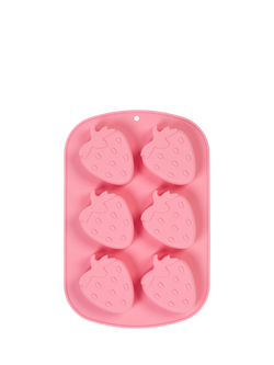 Tala Summer Treats Strawberry Silicone Ice Cube Mould Tray, 6 Cube, Pink, Pink
