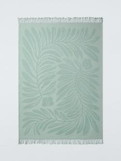 John Lewis x Anine Cecilie Iversen Zinnia Wool Throw, Celadon Green - view 2, Celadon Green