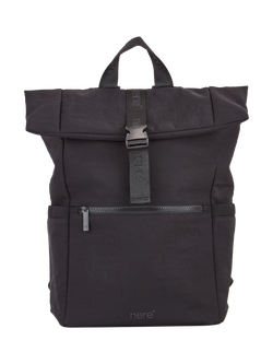 Nere Bondi Nylon Fold Top Backpack, 14L, Black