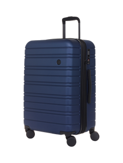 Nere Stori 4-Wheel Spinner 65cm Expandable Medium Suitcase, 63/75L, Deep Navy