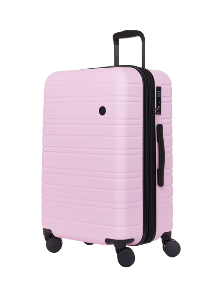 Nere Stori 4-Wheel Spinner 65cm Expandable Medium Suitcase, 63/75L, Orchid Pink