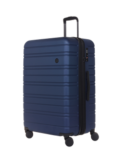 Nere Stori 4-Wheel Large 75cm Expandable Suitcase, Deep Navy