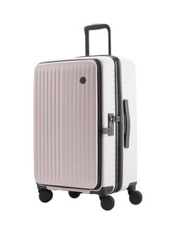 Nere Venture Dual Open 4-Wheel Spinner 66cm Medium Suitcase, 59L, Pink