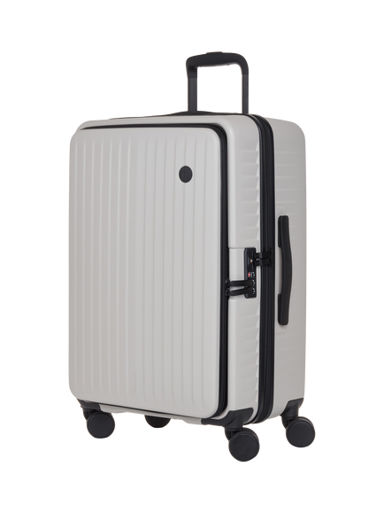 Nere Venture Dual Open 4-Wheel Spinner 66cm Medium Suitcase, 59L, Taupe