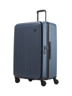 Nere Venture Dual Open 4-Wheel Spinner 76cm Large Suitcase, 98L, Navy