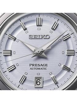Seiko SRPL73J1 Men's Bracelet Strap Watch, Silver Violet - view 2, Silver Violet