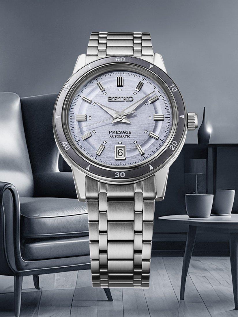 Product image 4 of 5, which shows Seiko SRPL73J1 Men's Bracelet Strap Watch, Silver Violet