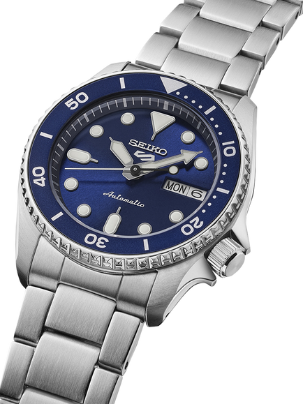 Seiko SRPL77K1 Men's 5 Sports Bracelet Strap Watch, Blue - view 2, Blue