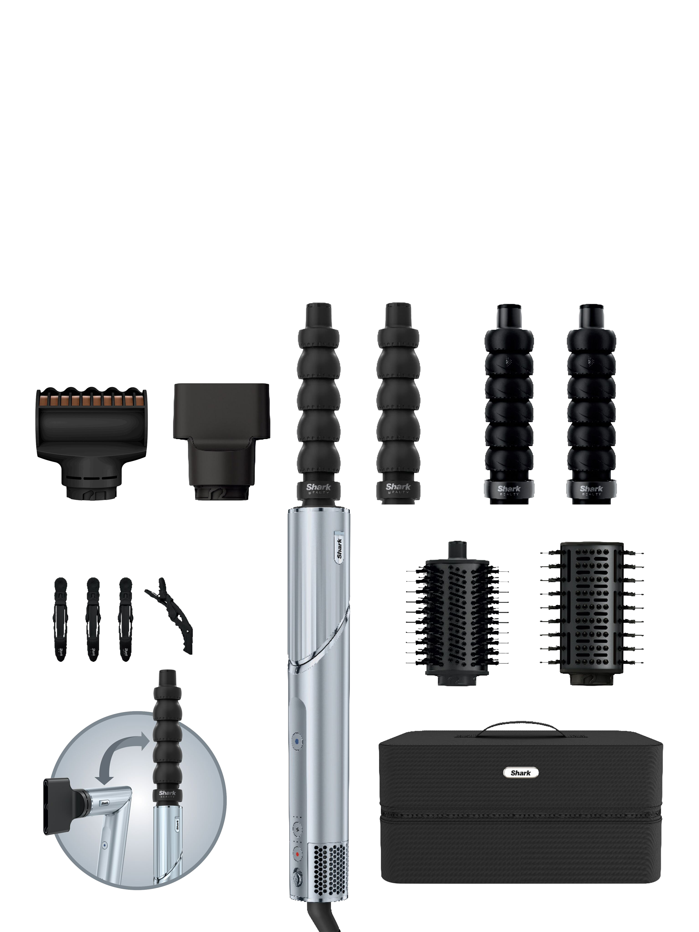 Product image 1 of 11, which shows Shark FlexStyle HD476WHUK Hair Styler, Blue