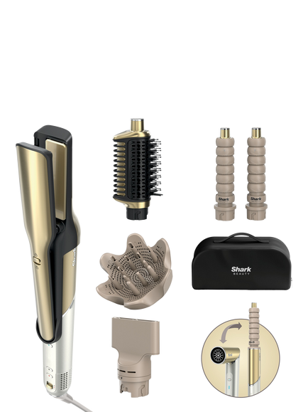 Shark Glam HD6052SUK Straight, Waves & Curls Multi Styler, French Gold, French Gold