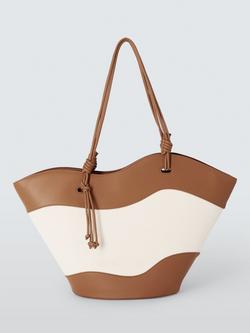 John Lewis Isla East West Tote Bag, Tan/Canvas, Tan/ Canvas
