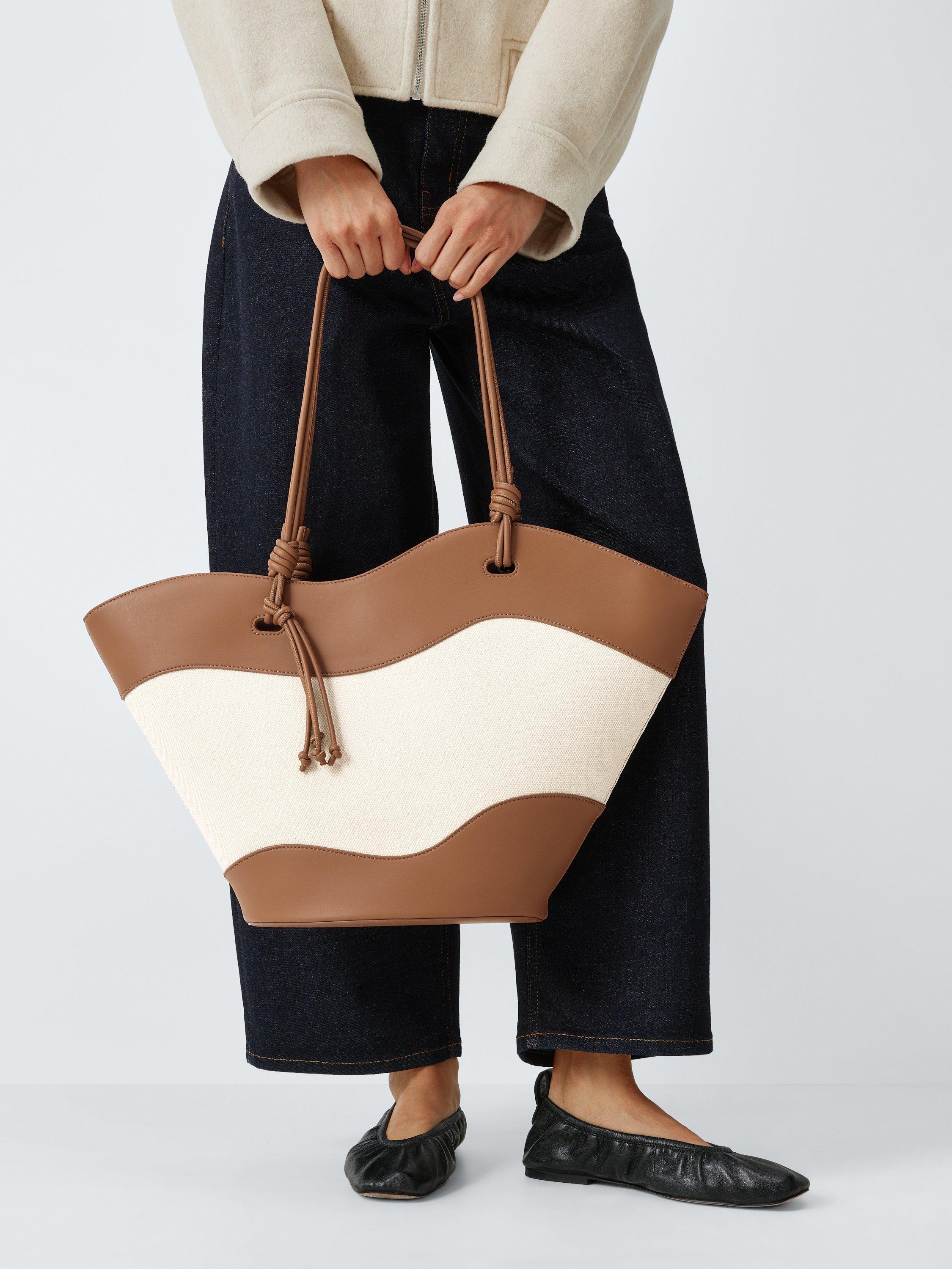 Product image 6 of 6, which shows John Lewis Isla East West Tote Bag, Tan/Canvas