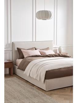 John Lewis Relax Rustic Upholstered Bed Frame, Double, Natural Beige - view 2, Natural Beige