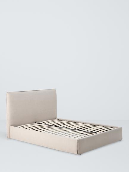 John Lewis Relax Rustic Upholstered Bed Frame, Kind Size, Natural Beige, Natural Beige