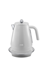 De'Longhi Eclettica Variable Temperature KBY3011 Electric Kettle, 1.7L, Beige, White