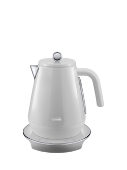 De'Longhi Eclettica Variable Temperature KBY3011 Electric Kettle, 1.7L, Beige, White