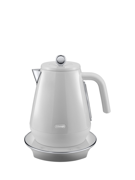 De'Longhi Eclettica Variable Temperature KBY3011 Electric Kettle, 1.7L, Beige, White