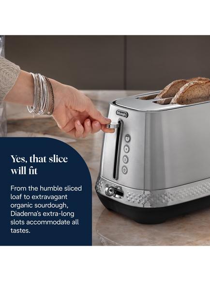De'Longhi Diadema CTV3003 Long 2 Slot Toaster - view 2, Metal