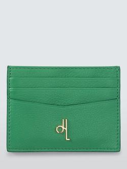 John Lewis Icon Leather Card Holder, Green
