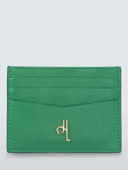 John Lewis Icon Leather Card Holder, Green