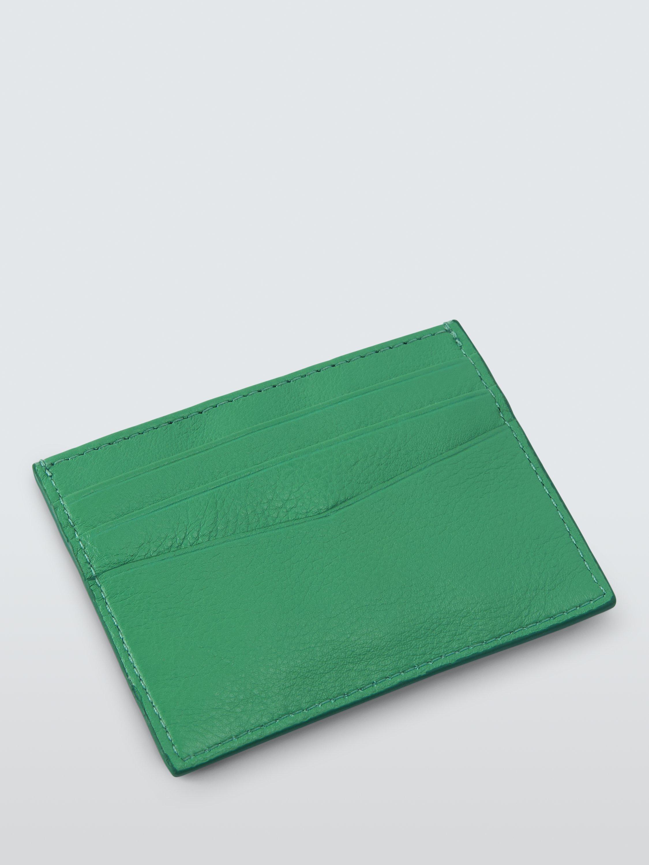 Product image 2 of 4, which shows John Lewis Icon Leather Card Holder, Green