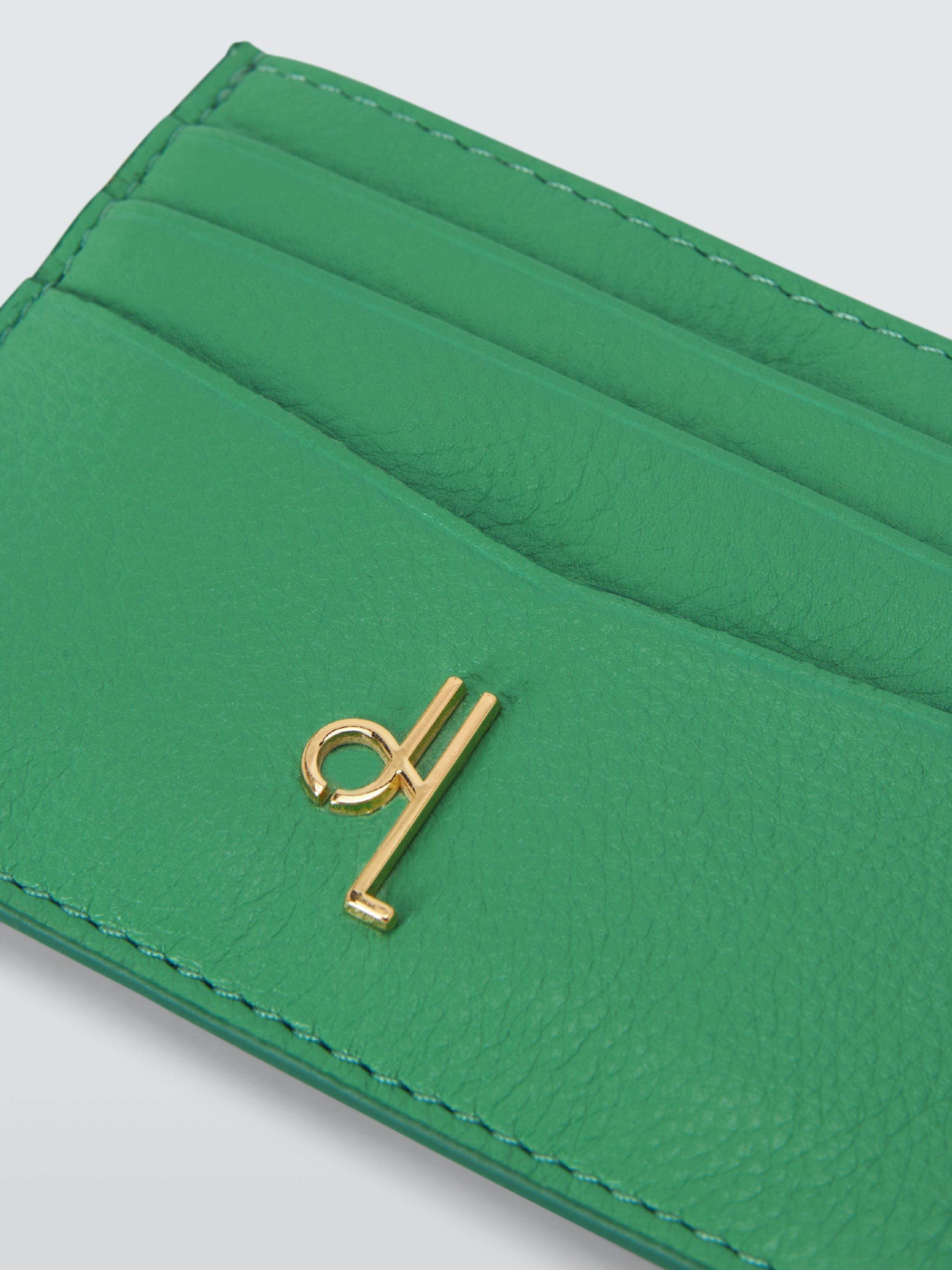 Product image 4 of 4, which shows John Lewis Icon Leather Card Holder, Green