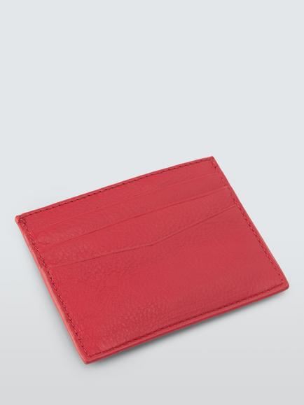 John Lewis Icon Leather Card Holder - view 2, Red