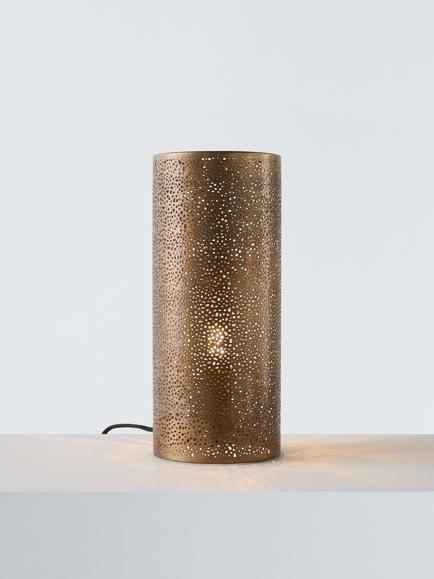 John Lewis Etched Table Lamp, Antique Brass, Antique Brass