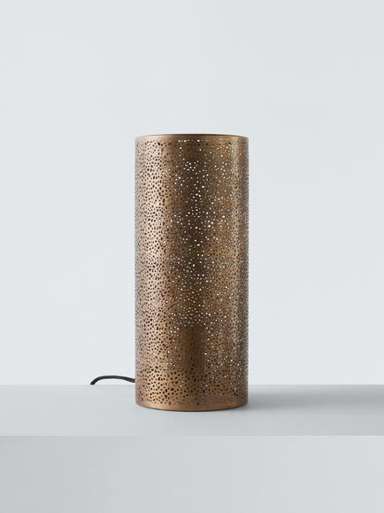 John Lewis Etched Table Lamp, Antique Brass - view 2, Antique Brass