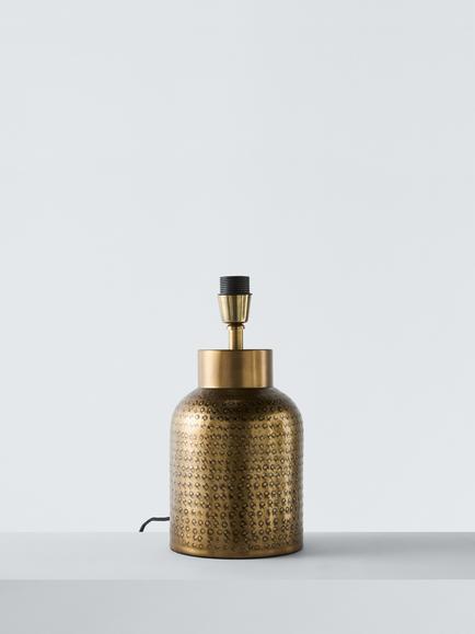 John Lewis Embossed Metal Lamp Base, Aluminium, Aluminium