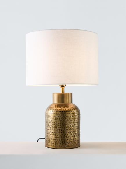 John Lewis Embossed Metal Lamp Base, Aluminium - view 2, Aluminium