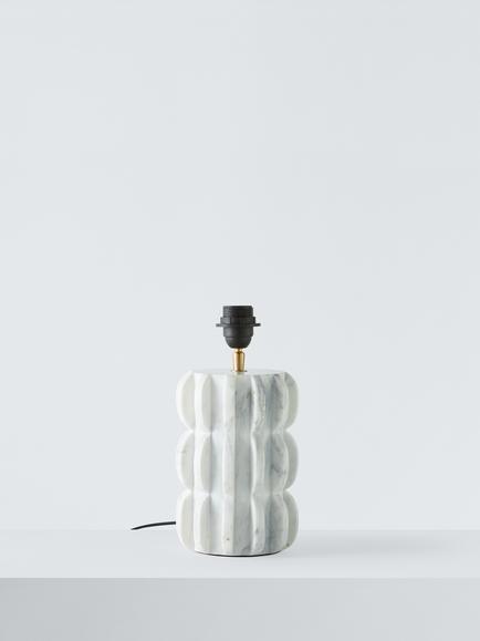 John Lewis Marble Scallop Table Lamp, White - view 2, White Marble