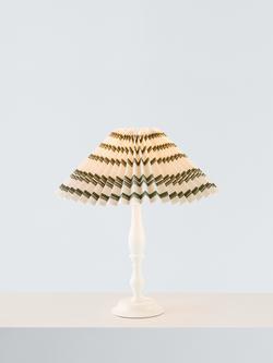 John Lewis Palenque Stripe Pleat Lampshade, Dia.40cm, Avocado