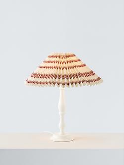 John Lewis Palenque Stripe Pleat Lampshade, Dia.40cm, Pink Clay
