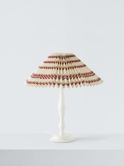 John Lewis Palenque Stripe Pleat Lampshade, Dia.40cm - view 2, Pink Clay