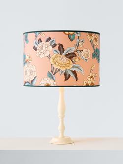 John Lewis x Sanderson Boxwood Drum Lampshade, Pink Caneel, Pink Caneel