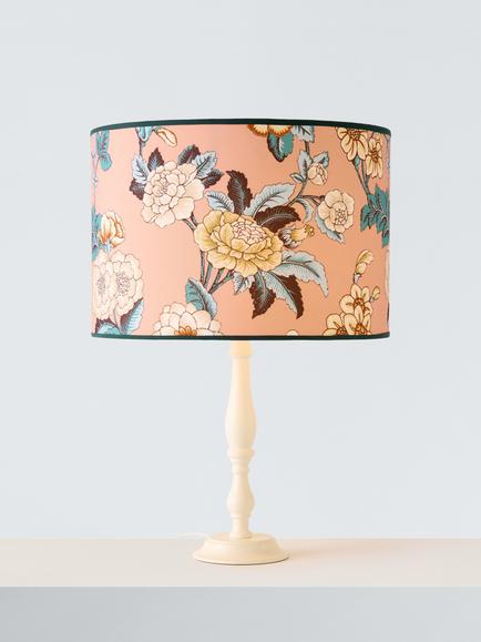 John Lewis x Sanderson Boxwood Drum Lampshade, Pink Caneel, Pink Caneel