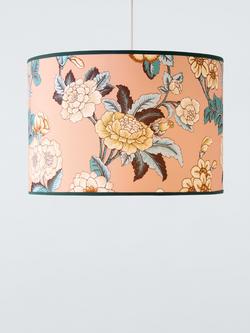 John Lewis x Sanderson Boxwood Drum Lampshade, Pink Caneel - view 2, Pink Caneel