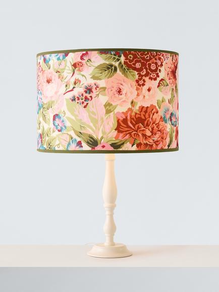 John Lewis x Sanderson Rose & Peony Drum Lampshade, 40cm, Pink, Rose And Peony