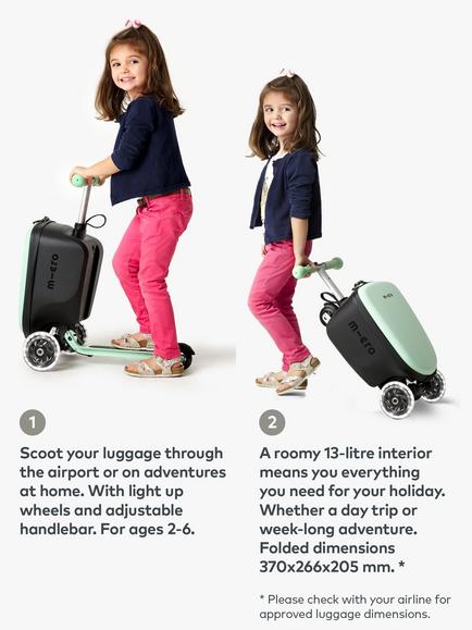 Micro Scooters Mini Micro 3-Wheel Cabin Case Scooter, 13L, Mint - view 2, Green