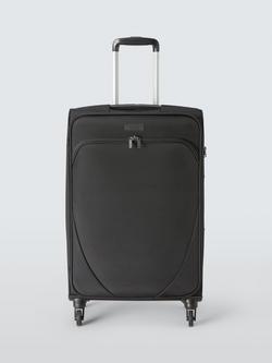 John Lewis Malta 4-Wheel Soft Sided Medium Suitcase, 60L, Black, Black