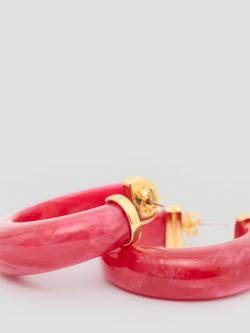 HUSH Statement Resin Hoop Earrings - view 2, Mid Red
